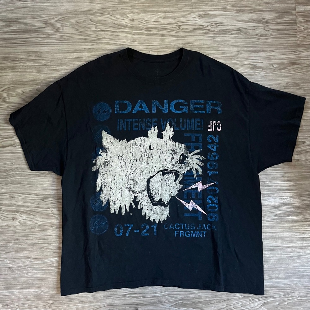 Travis Scott Cactus Jack Fragment Design Danger Intense Volume T-Shirt Black XXL